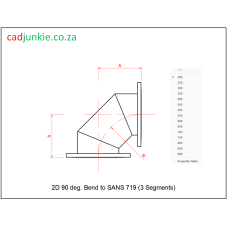 Pipe Bends: 2D Flanged 90 deg Short Radius (3 Segments)