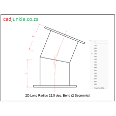 Pipe Bends: 2D Flanged 22.5 deg Short Radius (2 Segments)