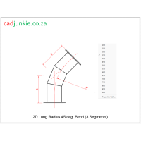 Pipe Bends: 2D Flanged 45 deg Long Radius (3 Segments)