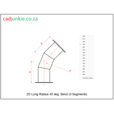 Pipe Bends: 2D Flanged 45 deg Long Radius (3 Segments)