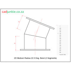 Pipe Bends: 2D Flanged 22.5 deg Medium Radius (2 Segments)