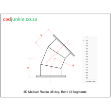 Pipe Bends: 2D Flanged 45 deg Medium Radius (3 Segments)