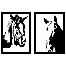 Wall Art: Horse Heads Set 1